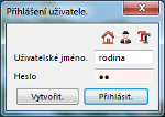 Přihlašovací dialog se špatně vyplněným heslem.
